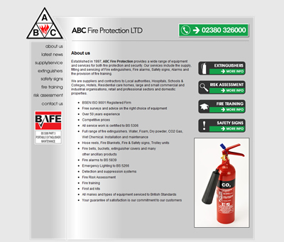 ABC Fire Protection Website Design